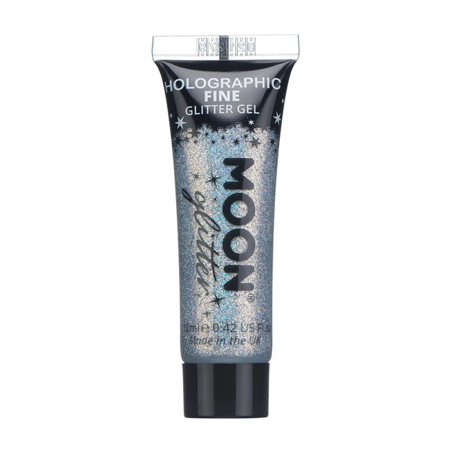 Moon Glitter Holographic Fine Glitter Gel Silver 12ml