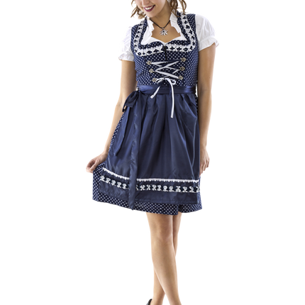 Biało-niebieska sukienka Dirndl Oktoberfest Ladies