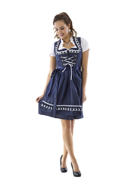 Biało-niebieska sukienka Dirndl Oktoberfest Ladies