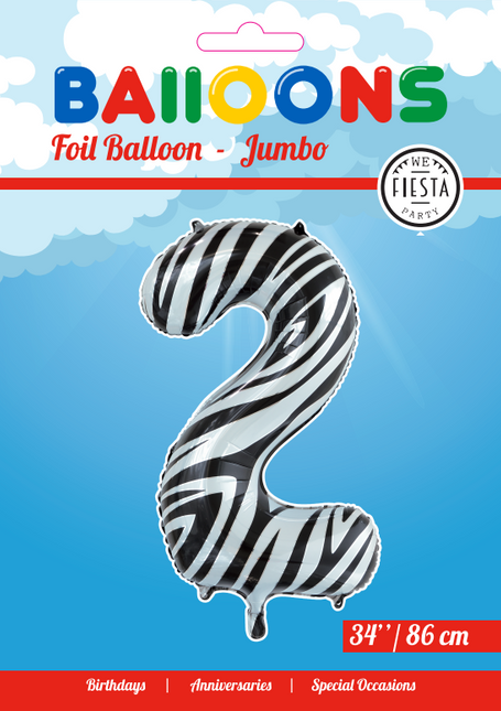 Balon foliowy Figurka 2 Zebra XL 86cm pusty