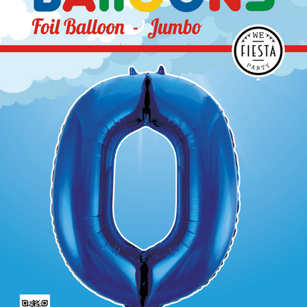 Balon foliowy Figura 0 Niebieski XL 86 cm Pusty