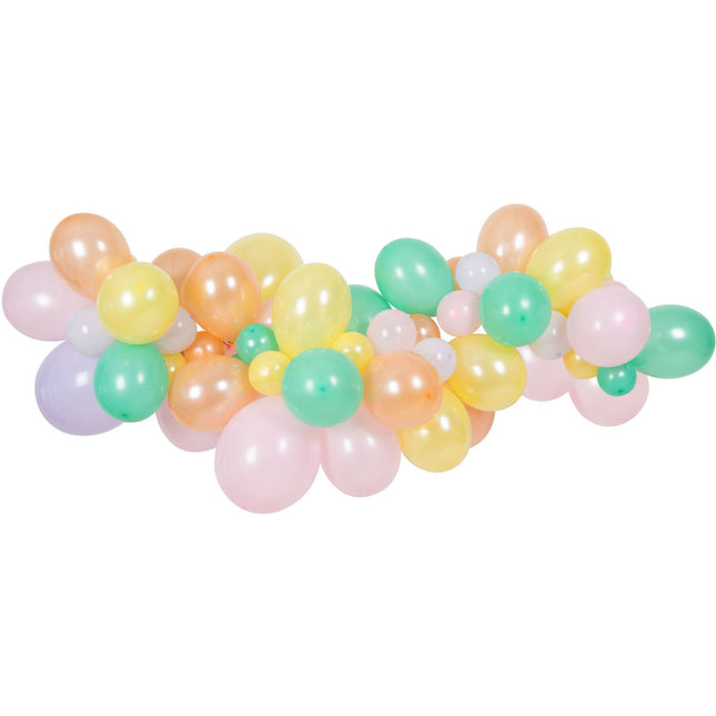 Kolorowy łuk balonowy Pastel 66 sztuk