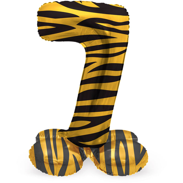 Balon cyfra 7 lat Tygrys ze standardowym pustym 41cm