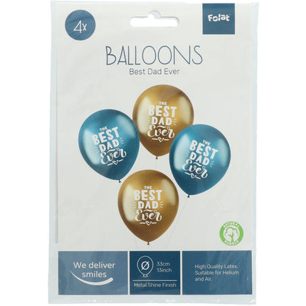 Balony Best Dad Ever 33cm 4szt