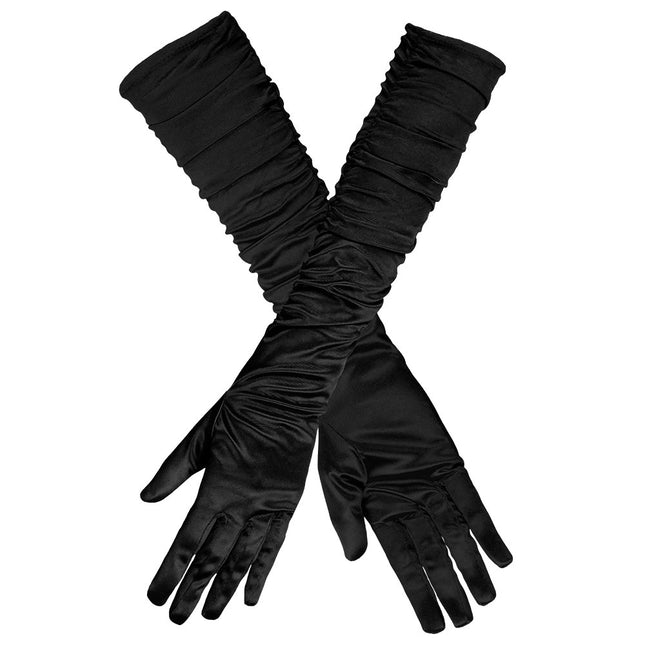 Długie rękawice czarne