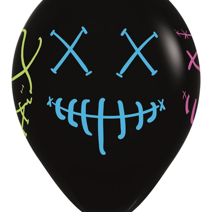 Balony Maski Neon Atrament Czarny 30cm 25szt