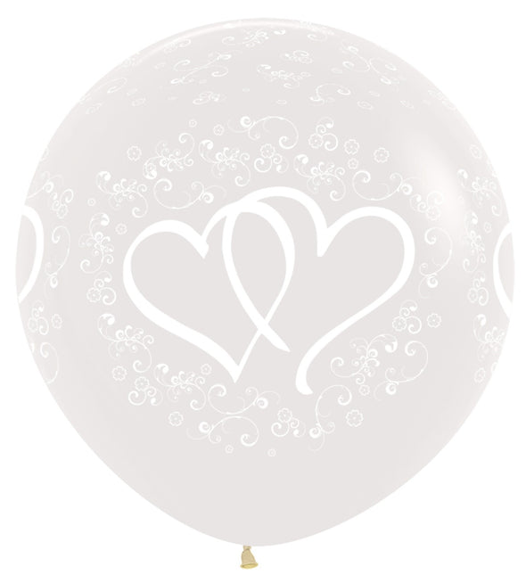 Balony Entwinted Hearts przezroczyste 91cm 2szt.