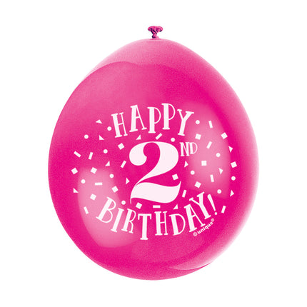 Balony Happy Birthday 2 lata 28cm 10szt