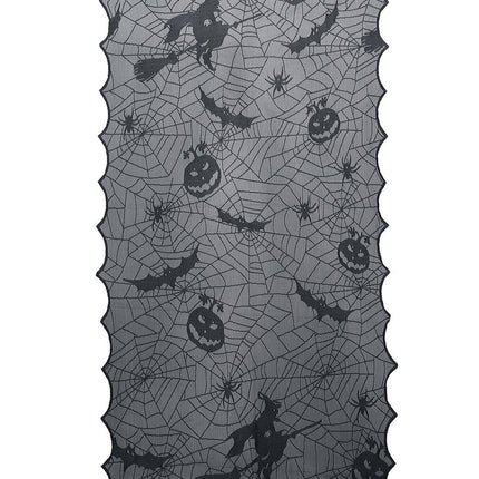 Czarna kurtyna drzwiowa Halloween Lace 1.94m