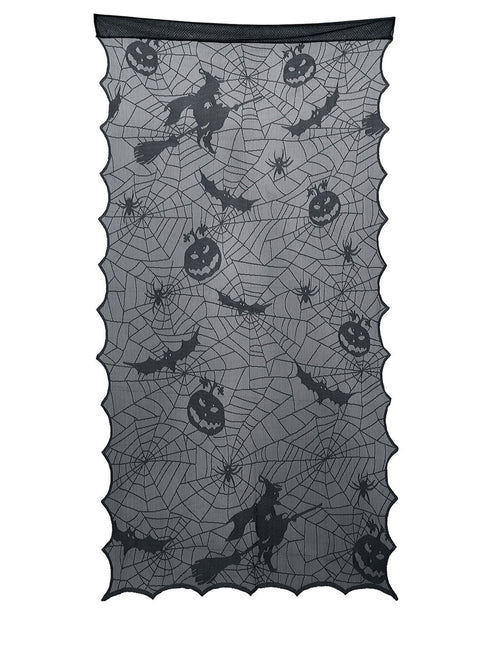 Czarna kurtyna drzwiowa Halloween Lace 1.94m