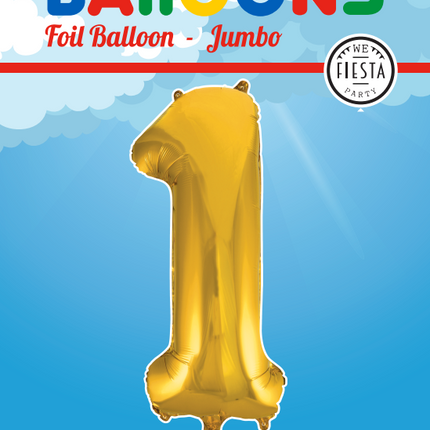 Balon foliowy Figurka 1 Złoty XL 86 cm pusty