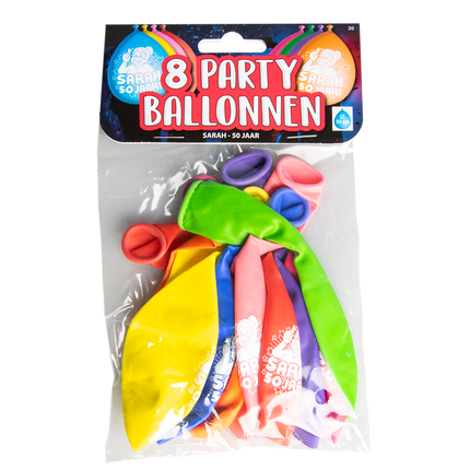 Balony Sarah 50 lat 30cm 8szt