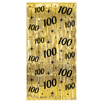 100 Years Door Curtain Gold Black