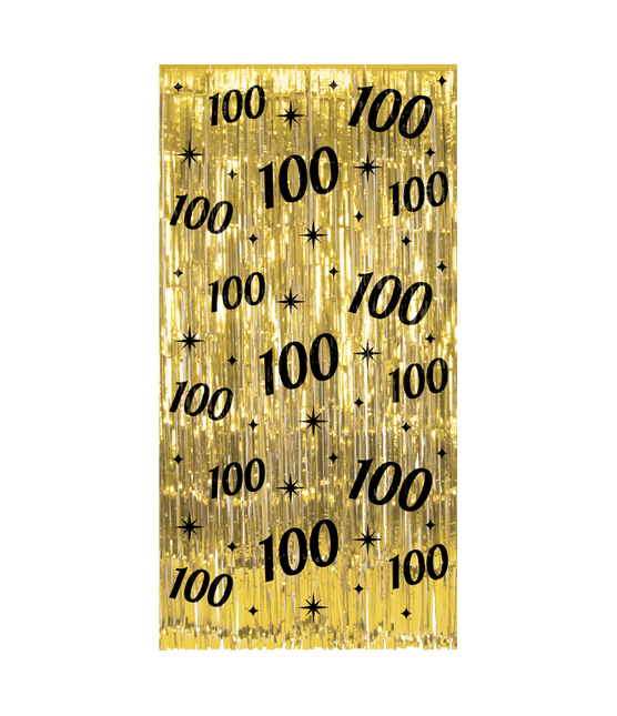 100 Years Door Curtain Gold Black