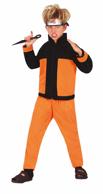 Kostium Ninja dla chłopca pomarańczowo-czarny