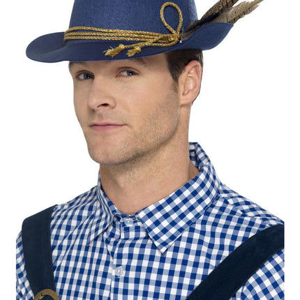 Oktoberfest Tiroler Hat Blue