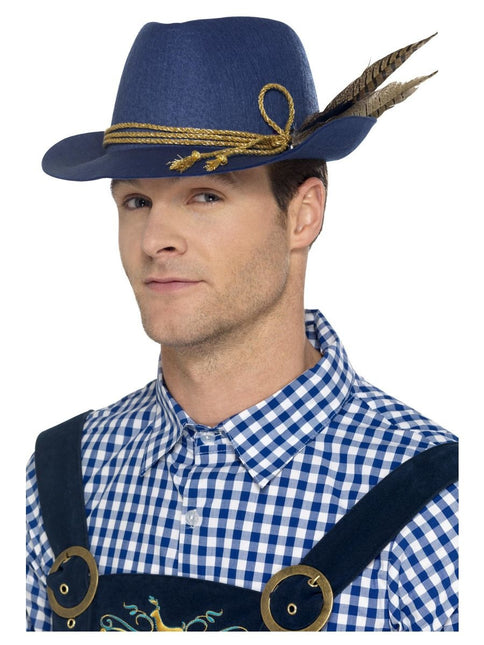 Oktoberfest Tiroler Hat Blue