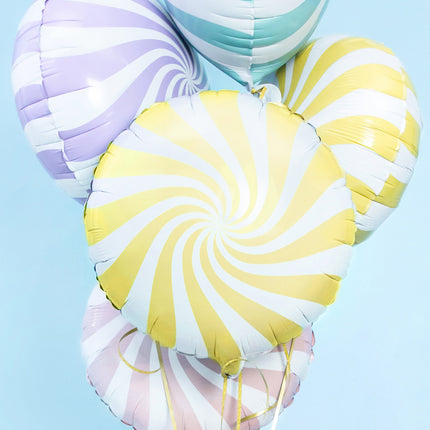 Balon helowy jasnożółty Swirl 45 cm pusty