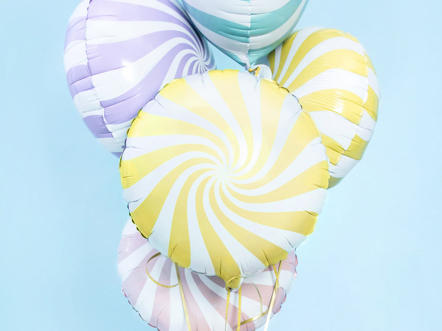 Balon helowy jasnożółty Swirl 45 cm pusty