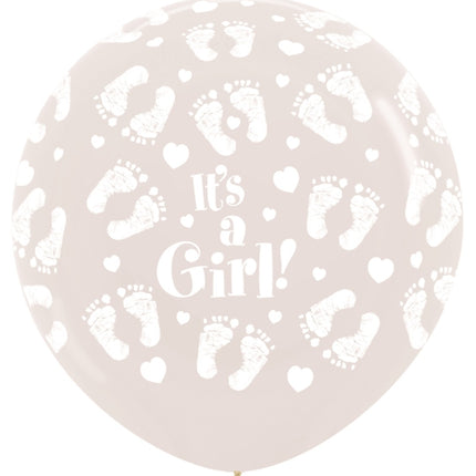 Balony It's a Girl Footprint Clear 91cm 2szt.