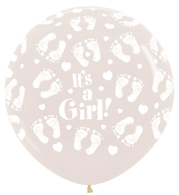 Balony It's a Girl Footprint Clear 91cm 2szt.