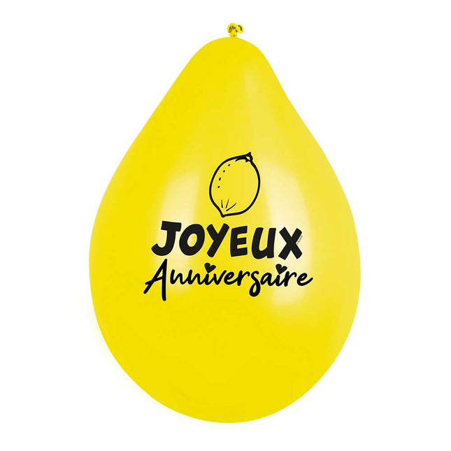 Balony Fruit Joyeux Anniversaire 25cm 6szt.