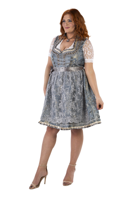 Złota srebrna sukienka Dirndl Oktoberfest Ladies 2 piece