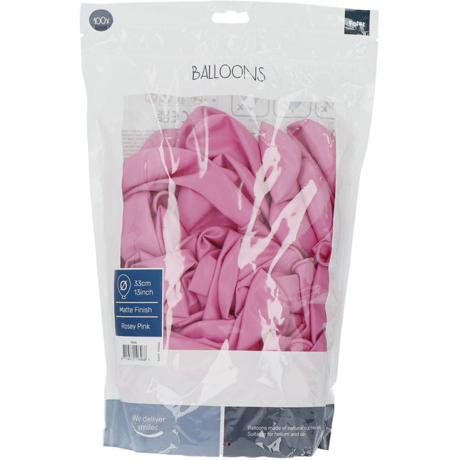 Różowe balony Rosey Pink 33cm 100szt