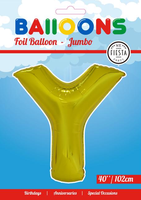 Balon foliowy litera Y złoty XL 102cm pusty