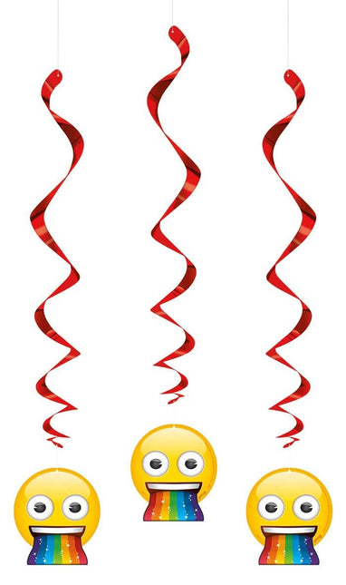 Wisząca dekoracja Emoji Fun 66cm 3szt.