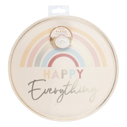 Tęczowe talerze Happy Everything 25cm 8szt