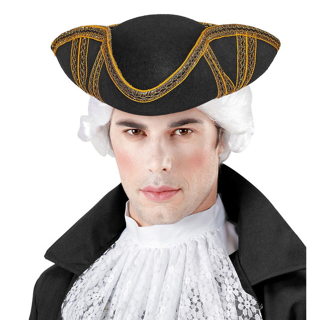 Czarny kapelusz Tricorn