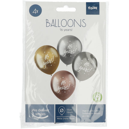 Balony 16 lat 33cm 4szt