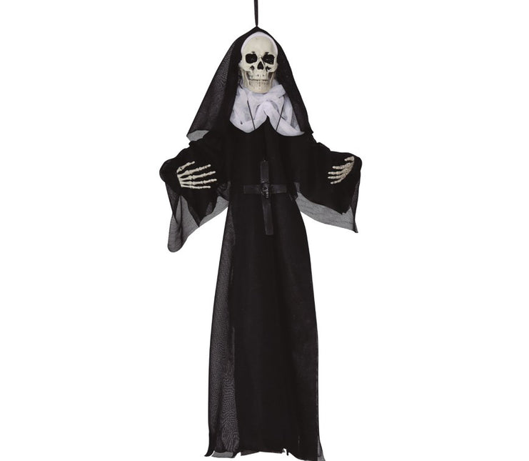 Wiszący szkielet zakonnicy na Halloween 50 cm