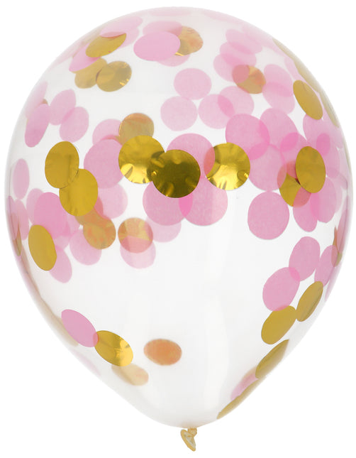 Balon konfetti różowe złoto 30cm 4szt.