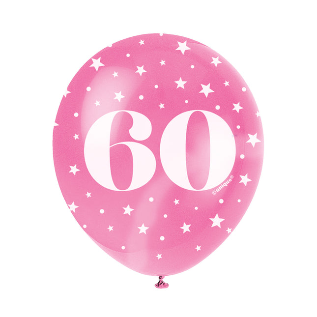 Balony 60 lat konfetti 30cm 5szt