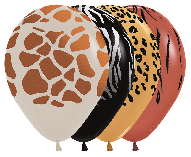 Balony Animal Print Metallic Ink 30cm 25szt