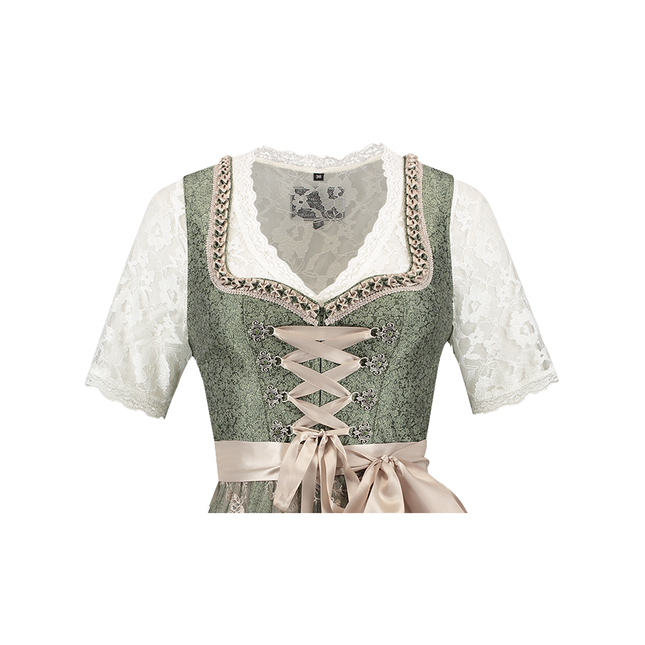 Różowy Biały Kremowy Dirndl Sukienka Oktoberfest Ladies Jaquard Grey