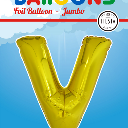 Balon foliowy litera V złoty XL 102cm pusty