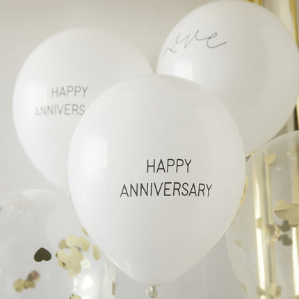 Balony Happy Anniversary 30cm 5szt