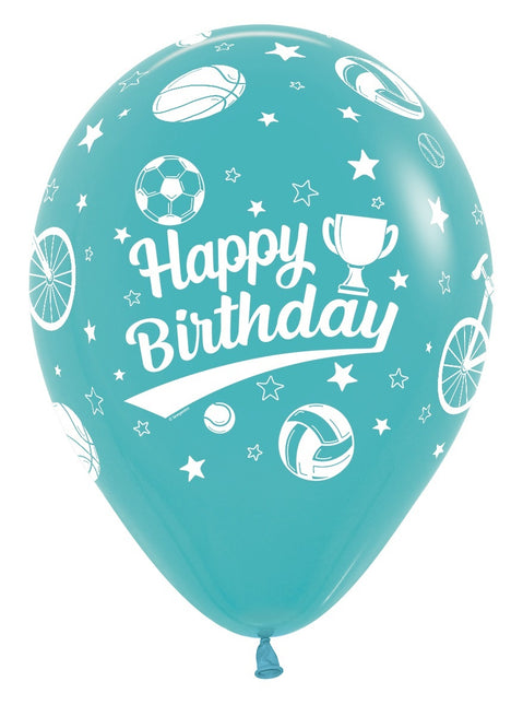 Balony Happy Birthday Sport 30cm 25szt