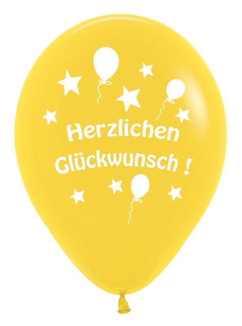 Balony Herzlichen Gluckwunsch Mix 30cm 12szt