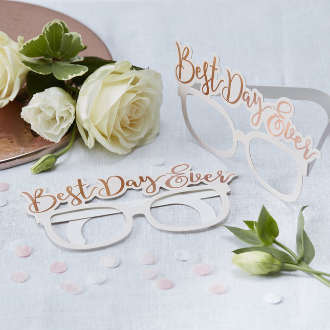 Okulary Rose Gold Best Day Ever 8szt