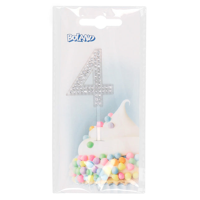 4 Year Cake topper Diamond 10.5cm