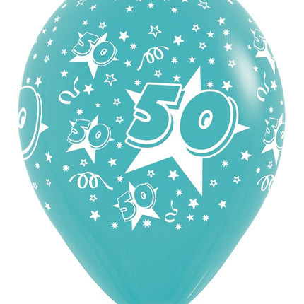 Balony Numer 50 Mix 30cm 25szt