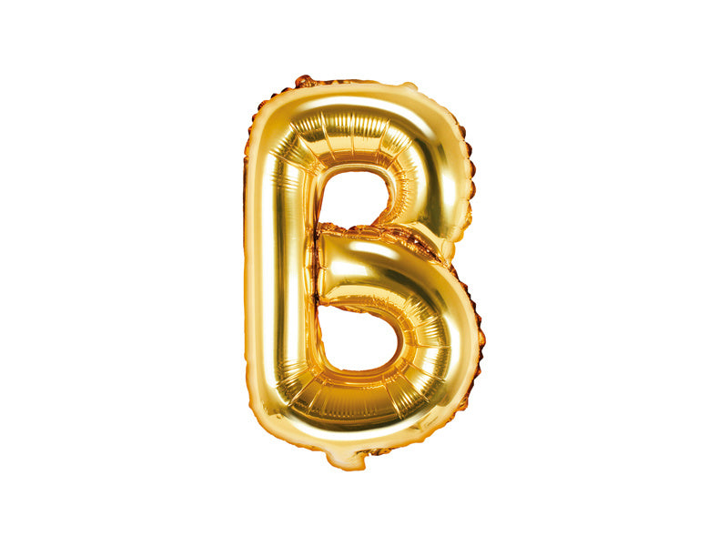 Balon foliowy litera B złoty pusty 35cm