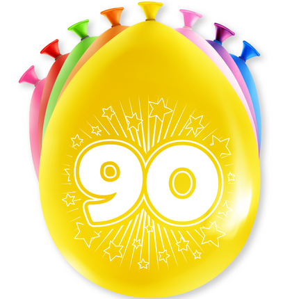 Balony 90 lat hurra 30cm 8szt