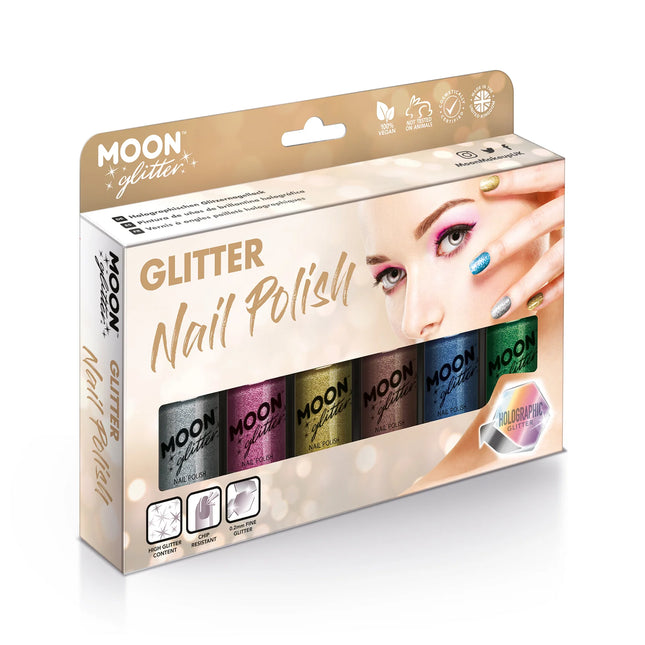 Holograficzny lakier do paznokci Moon Glitter Rose Gold 14ml