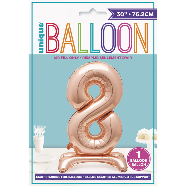 Balon foliowy cyfra 8 Rose Gold Standard 76 cm