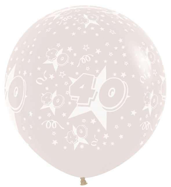 Balony numer 40 przezroczyste 91cm 2szt